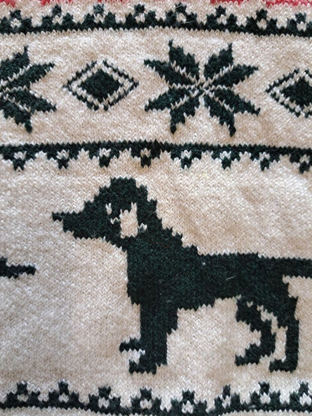 Lands End Fair Isle Dog Graphic Sweater S Winter Knit Women's Snowflake Lodge - Picture 2 of 11